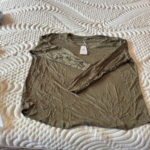 Olive Green Long Sleeve Top